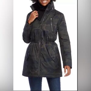 Michael Michael Kors Black Camo Zip Up Hooded Jacket - NWT